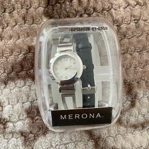 Merona Ladies Strap Watch, Black